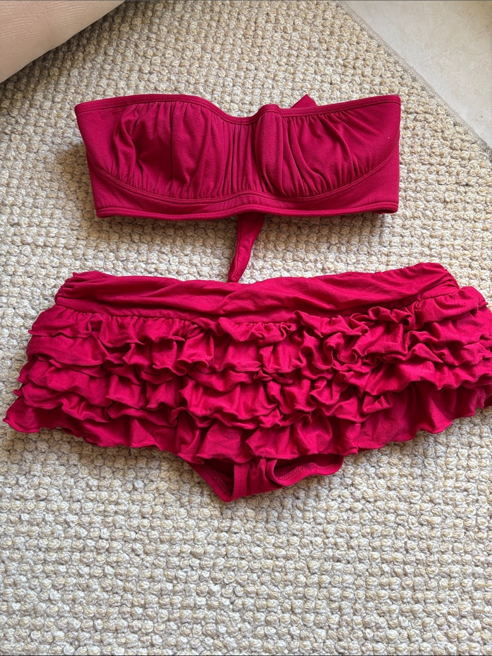 Juicy Couture Red Ruffle Bikini Set M